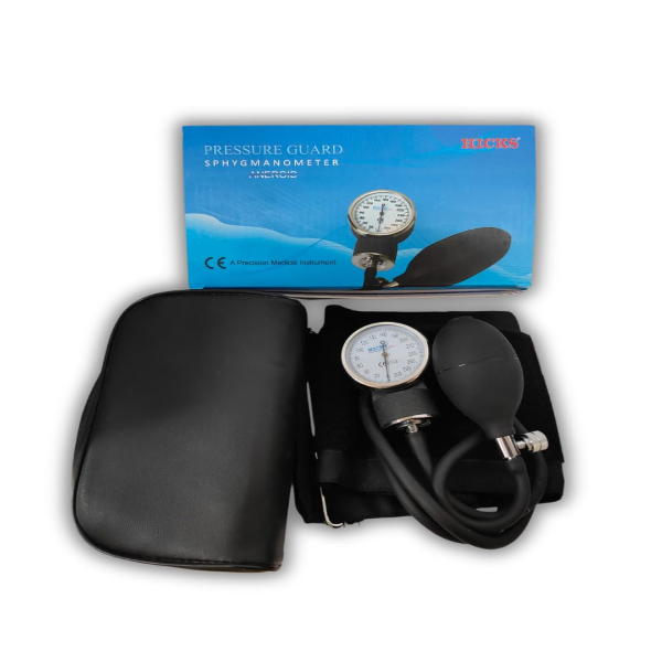 HICKS manual blood pressure monitor with precision aneroid gauge and durable nylon cuff for clinical and home use