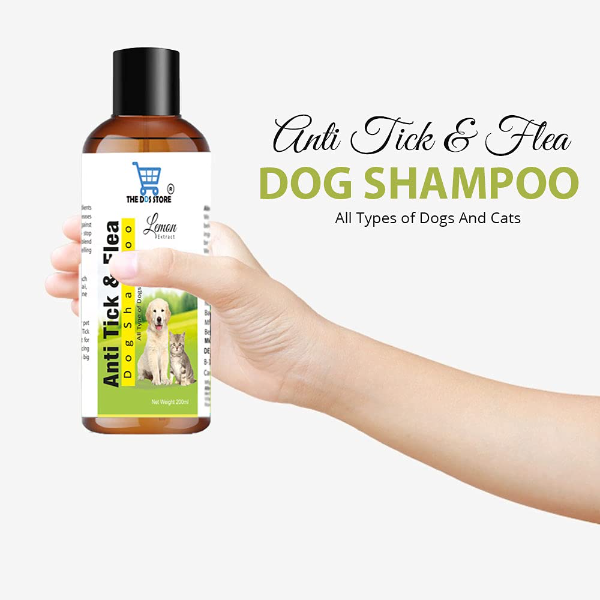 Anti Tick & Flea Dog Shampoo with Lemon with Free Bath Brush for Dogs (200ml x 2 Pack) - Image 4