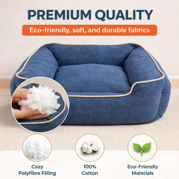 Comfortable Dog Bed with removable washable cover and soft polyfibre filling for medium-sized pets