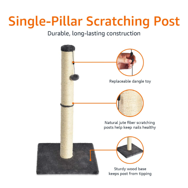 Cat tree furniture showing natural jute scratching post for healthy nail maintenance and daily scratching behaviour