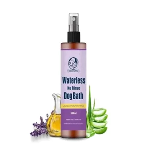 Dog Waterless Dry Bath spray with lavender oil for refreshing and cleansing dogs without using water