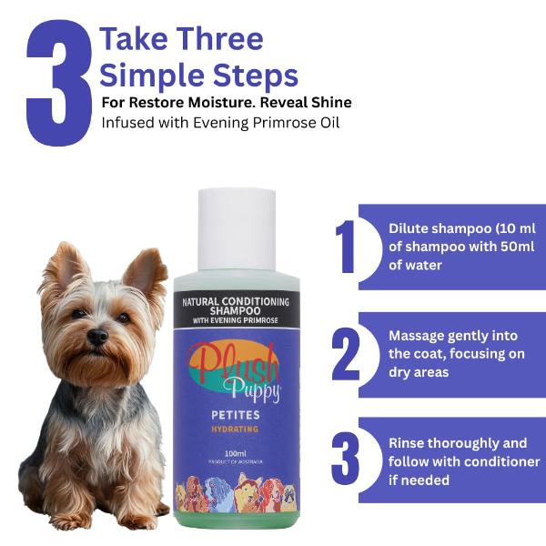 Plush Puppy Dog Shampoo for Long Dry Coat Softening and Conditioning Shampoo for All Breeds (100ml x 3 Pack) - Image 4