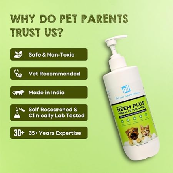 Pil Herbal Pet Shampoo for coat cleansing conditioning and routine tick and flea grooming care for pets