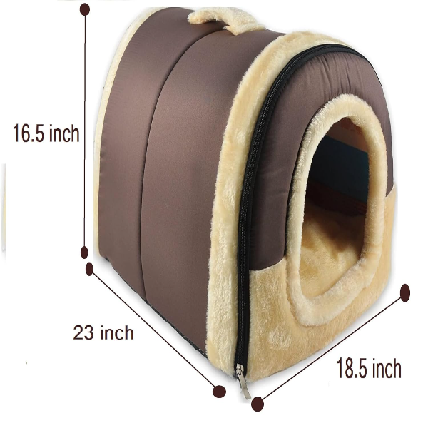 Igloo Dog House with non-slip base and washable foldable construction for comfortable indoor pet use daily