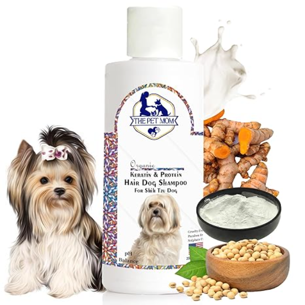 Organic Keratin & Protein Dog Shampoo for Shih Tzu Dogs & Puppies Deep Cleansing 200ml Each (Twin Pack)