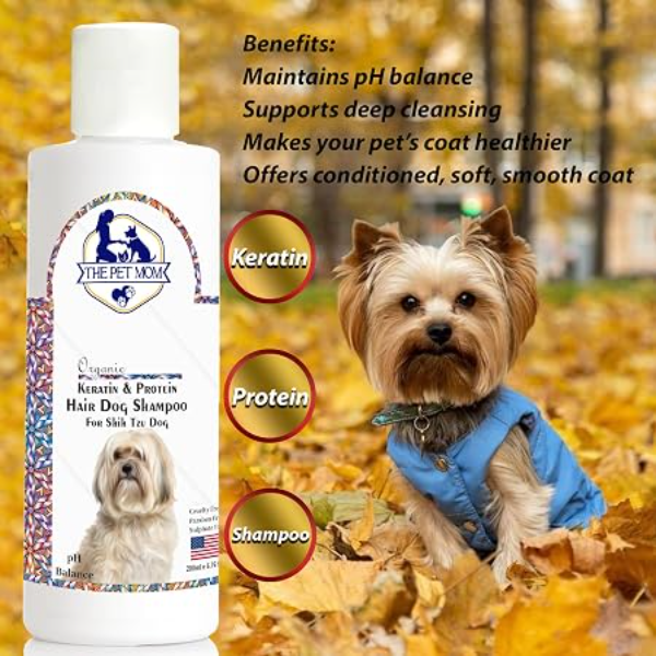 Organic Keratin & Protein Dog Shampoo for Shih Tzu Dogs & Puppies Deep Cleansing 200ml Each (Twin Pack) - Image 3