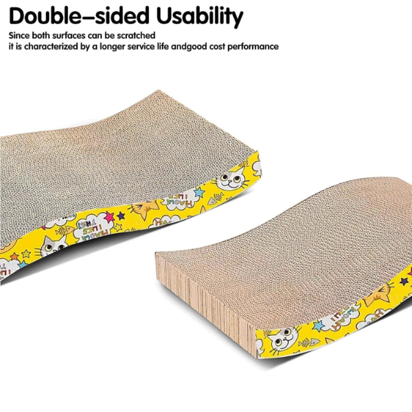 Emily Pets Cat Scratcher Cardboard reversible design showing both usable scratching surfaces for extended use