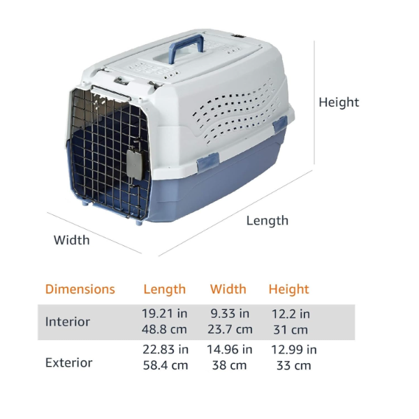 Top load pet kennel showing hinged upper door opening from either left or right for easier pet access