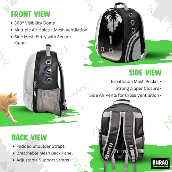Astronaut pet carrier backpack made from lightweight waterproof materials for everyday travel with small pets
