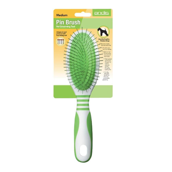 Andis Medium Pin Brush for Dogs and Cats Professional Grooming Brush for Coat Care and Detangling - Image 3