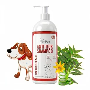 PupPee Neem Anti Tick & Flea Dog Shampoo for Dogs & Puppies with Lemongrass (Pack of 2 x 500ml)