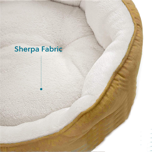 Plush round cat bed featuring slip-resistant base suitable for indoor cats and small pet everyday use