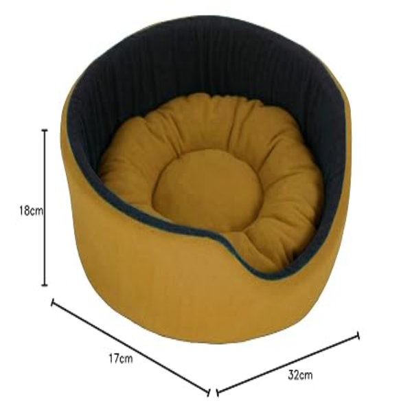 Soft dog bed showing plush fleece sleeping area with supportive polyfill cushion for medium sized pets indoors