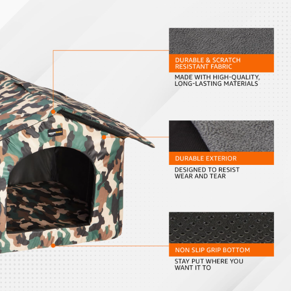 Soft Pet Kennel showing multi-colour printed exterior with enclosed design for secure indoor pet resting