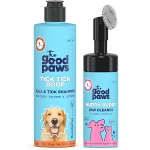 Mix Tick Tick Boop Flea & Tick Shampoo and Muddy Buddy Paw Cleaner Pet Care Duo for Dogs (Combo Pack of 2)
