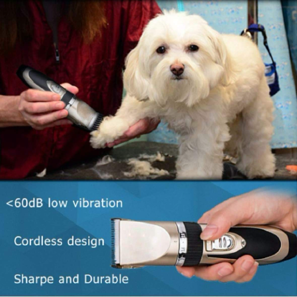 Automatic Rechargeable Pet Hair Trimmer for Dogs & Cats with LED Display and Guide Combs (Pack of 2) - Image 3