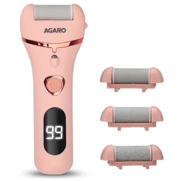 AGARO Electronic Callus Remover rechargeable electronic callus remover with three interchangeable rollers