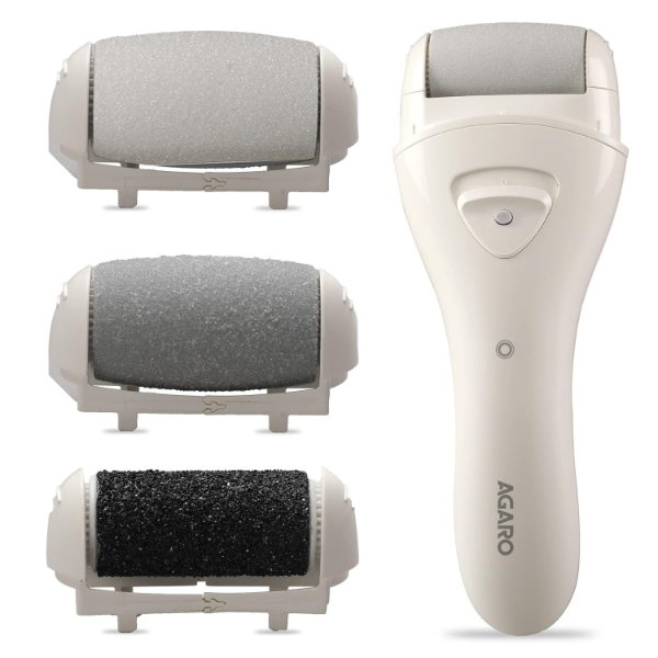 AGARO CR3001 Callus Remover with rechargeable design and interchangeable roller heads for foot care