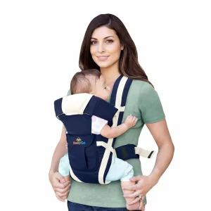 Baby carrier kangaroo bag with adjustable straps and four carrying positions for newborns to toddlers
