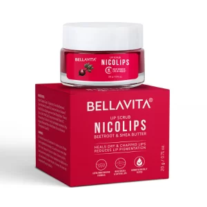 Bella Vita Organic Lip Scrub Balm for gentle lip exfoliation and hydration for dry chapped lips daily