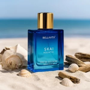 Bella Vita Skai Aquatic perfume bottle for men and women featuring fresh woody citrus fragrance in 100ml format