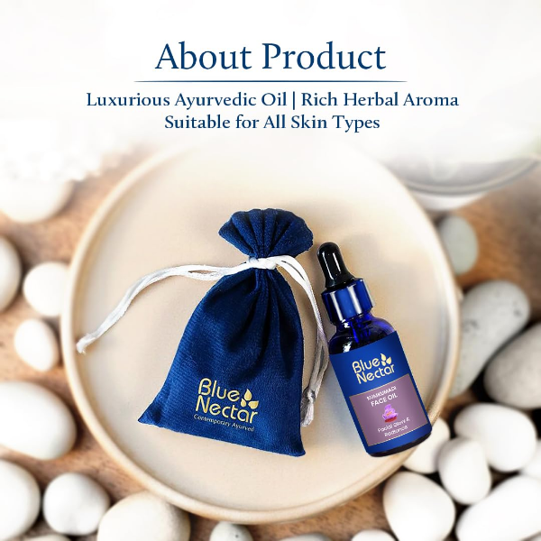 Blue Nectar Kumkumadi Face Oil daily Ayurvedic facial serum suitable for women and men skincare routine