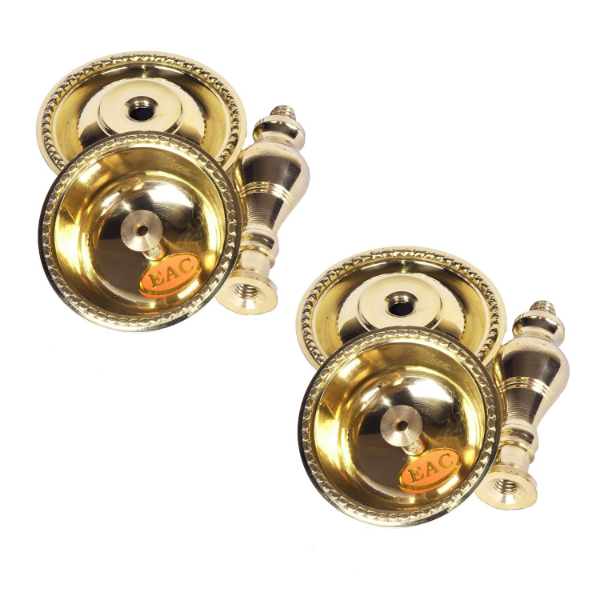Brass Diya for Pooja, 13cm Udupi Nanda Oil Lamp for Home Temple and Diwali Decor