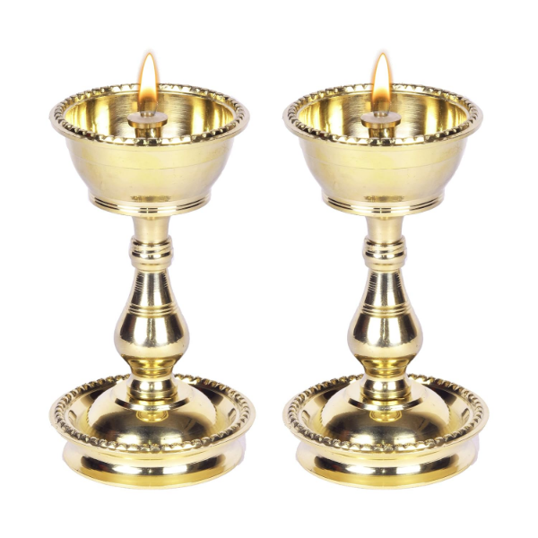 Brass Diya for Pooja, Heavy Pure Brass Udupi Nanda Lamp for Spiritual Gifting