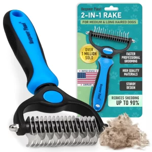 Maxpower Planet Pet Grooming Brush pack of two featuring double-sided undercoat rake for dogs and cats