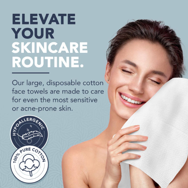 Disposable Face Towels biodegradable cotton wipes for sensitive skin and daily facial care routine