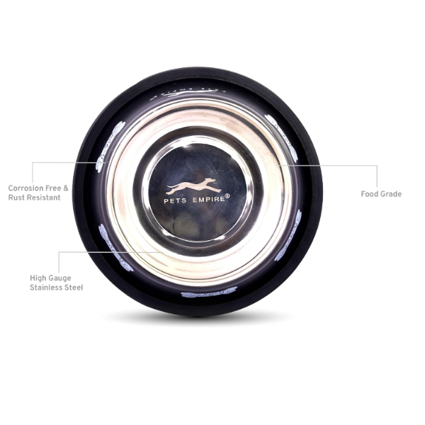 Stainless steel pet bowl for serving dog food water and treats
