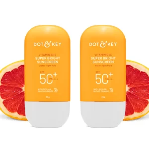 Dot & Key Vitamin C sunscreen SPF 50 plus water light fluid tube for everyday face protection use