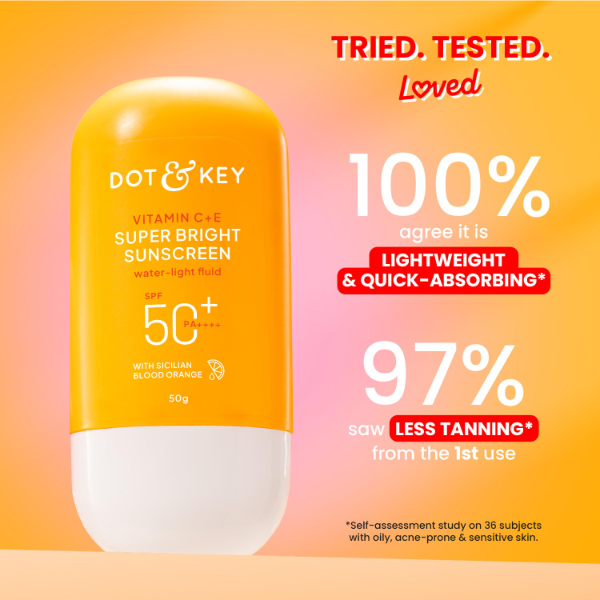 Dot & Key Vitamin C sunscreen water light fluid suitable for all skin types with invisible finish