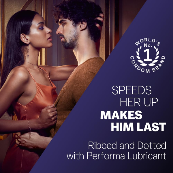 Durex Mutual Climax Condoms with transparent natural latex and climax delay lubrication