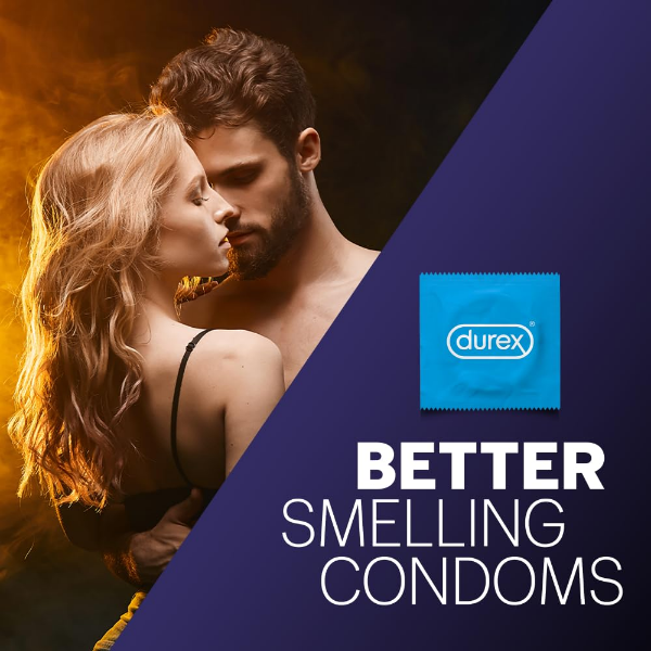 Durex Mutual Climax Condoms easy-on shaped design with ribbed dotted climax delay texture