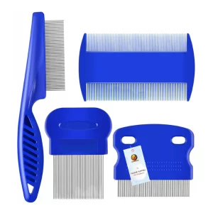 Pet flea comb set for dogs cats birds and rabbits