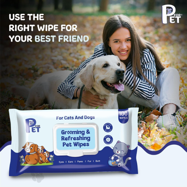 Extra soft dog and cat grooming wipes with purified water