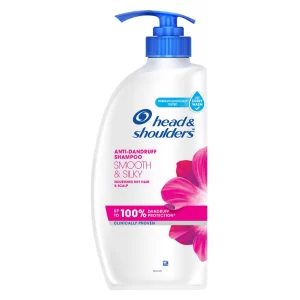 Head & Shoulders Smooth & Silky Anti Dandruff Shampoo bottle for dry and frizzy hair daily scalp care
