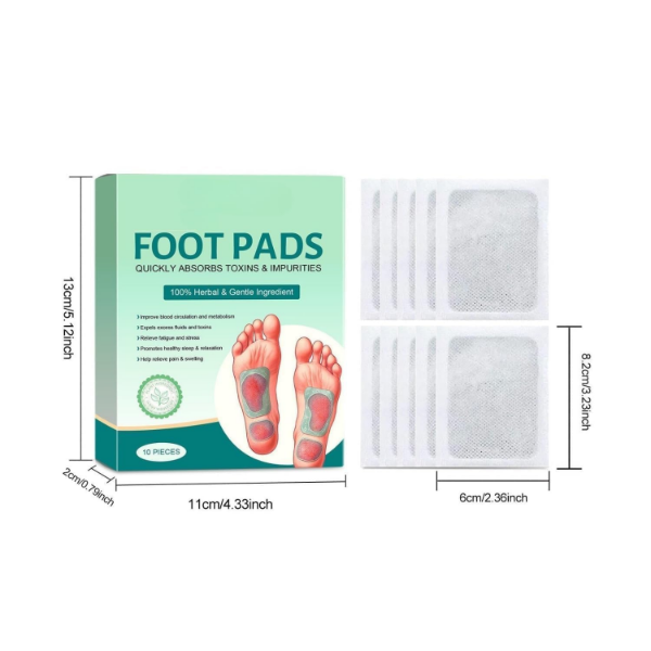 Herbal Detox Foot Pads with plant based ingredients and bamboo vinegar for daily overnight foot routine