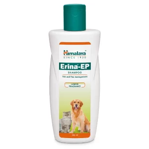 Himalaya Tick Flea Shampoo for dogs and cats with Neem and Eucalyptus four 200ml bottles displayed