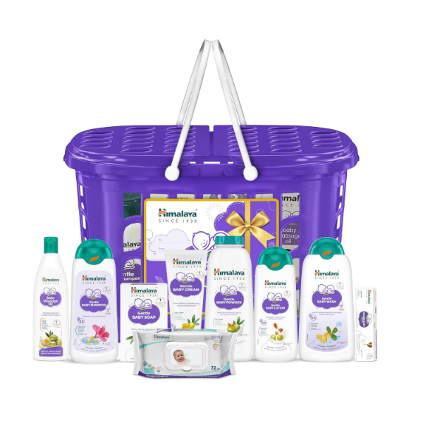 Himalaya newborn baby care kit with shampoo, wash, lotion and essential daily baby care products