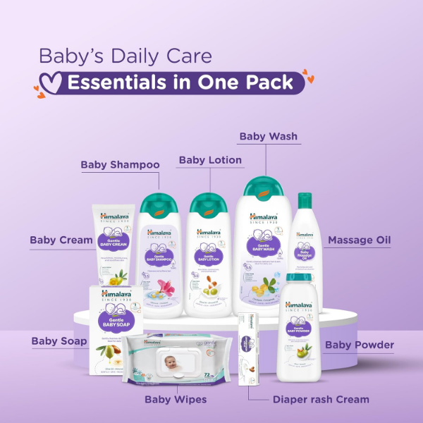 Himalaya newborn baby care kit showing a selection of gentle cleansing and skincare products