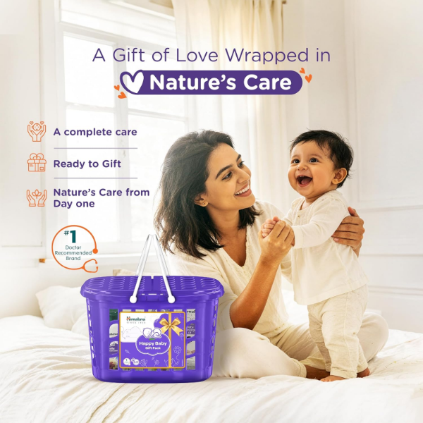 Himalaya newborn baby care kit featuring massage oil, rash cream, powder, wipes and other essentials