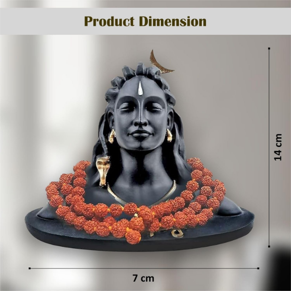 JD FRESH Adiyogi Shiva Statue resin decorative idol displayed for pooja shelf home décor and peaceful interior styling