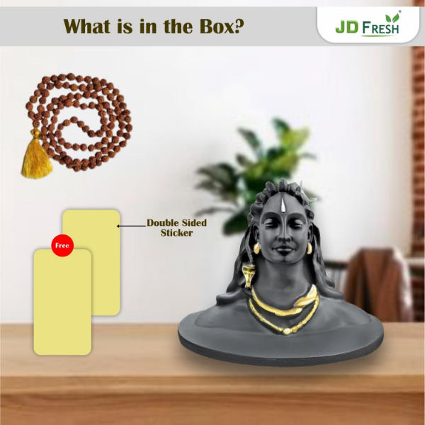 JD FreshAdiyogi Shiva Statue compact resin idol suitable for office desk and car dashboard decorative placement