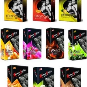 KamaSutra Excite Series basket dotted condoms, lubricated and flavoured, for intimate use