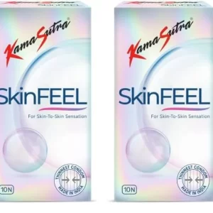 KamaSutra thinnest condoms for men with SkinFEEL skin-to-skin sensation, 60-piece pack of 6.