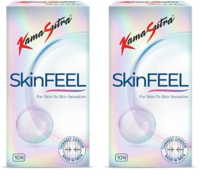 KamaSutra thinnest condoms for men with SkinFEEL skin-to-skin sensation, 60-piece pack of 6.