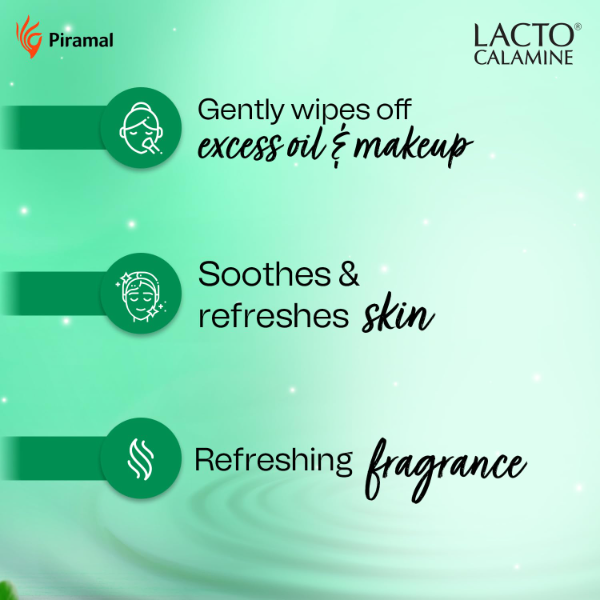 Lacto Calamine Daily Cleansing Face Wipes makeup remover wipes for on the go facial cleansing