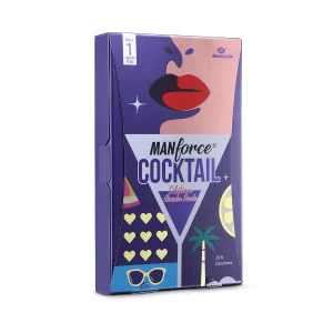 Manforce Cocktail Condoms combo with mixed flavours and dotted ribbed textures, 100 pcs pack